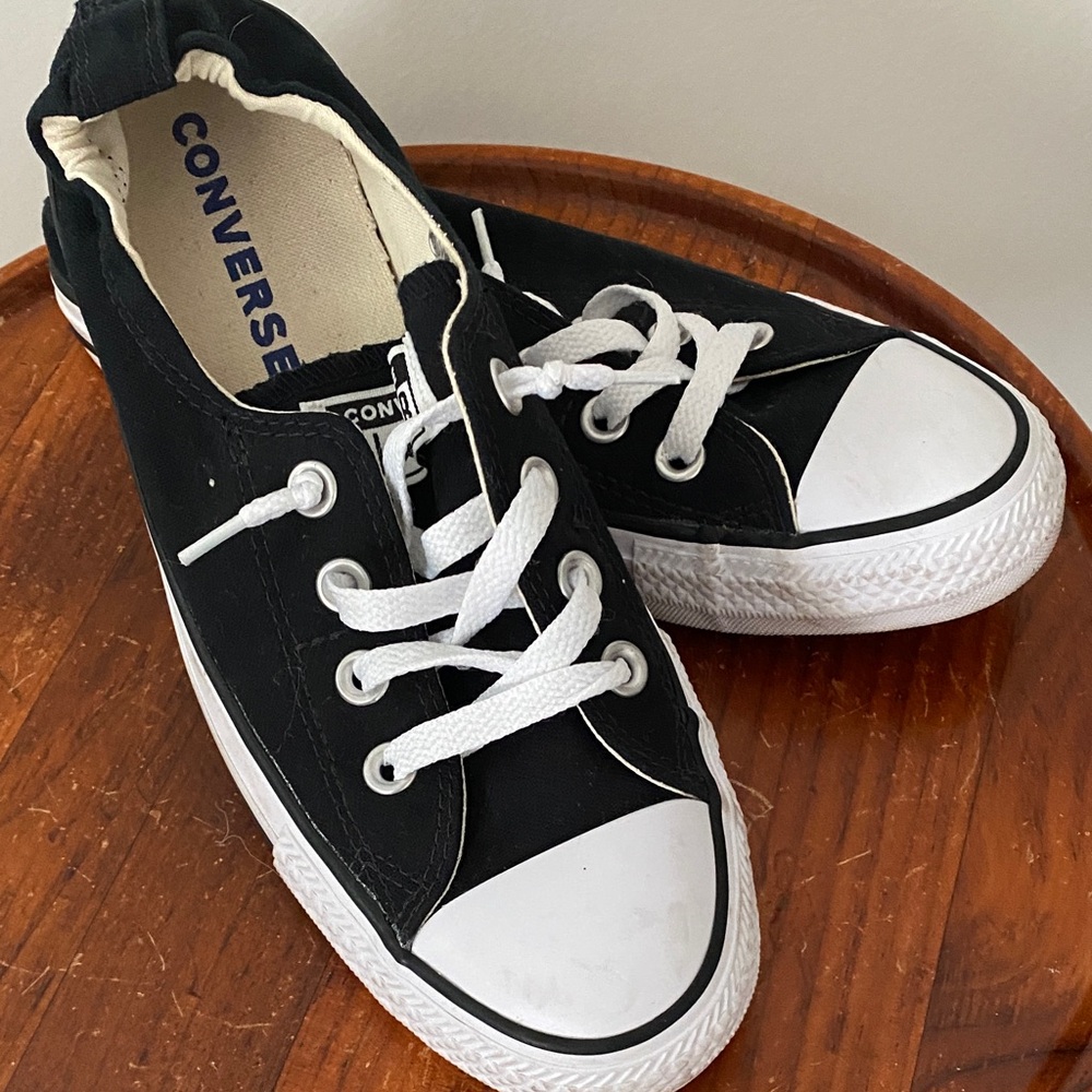 Converse Black and White Low-Top Canvas Sneakers